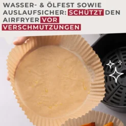 Backpapier für Heißluftfritteuse, rund, 16x16x4,5cm, 40 Stk.