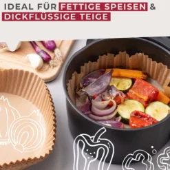 Backpapier für Heißluftfritteuse rund, 16cm, 50 Stk.