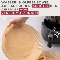 Backpapier für Heißluftfritteuse, rund, Ø20cm, 40 Stk.