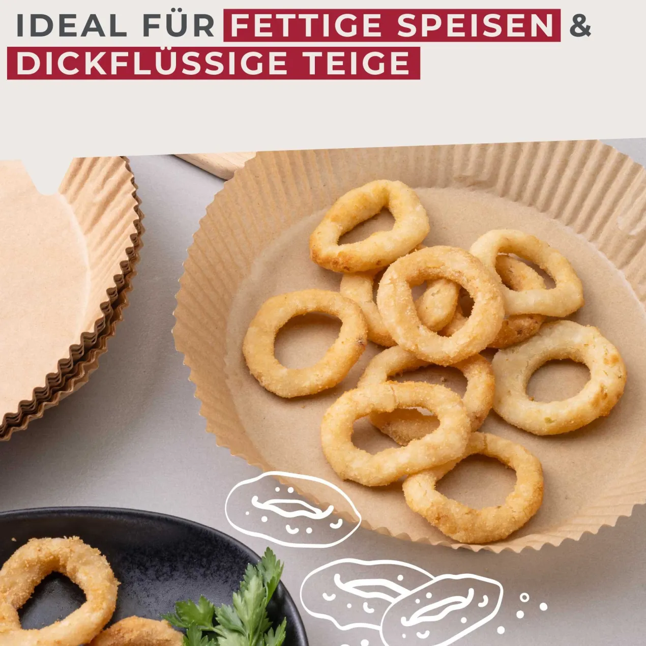 Backpapier für Heißluftfritteuse, rund, Ø20cm, 40 Stk.