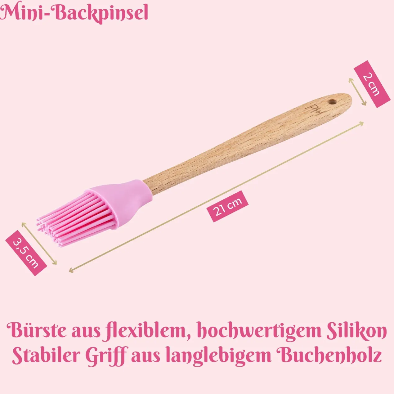 Backpinsel mini, 20cm, rosa