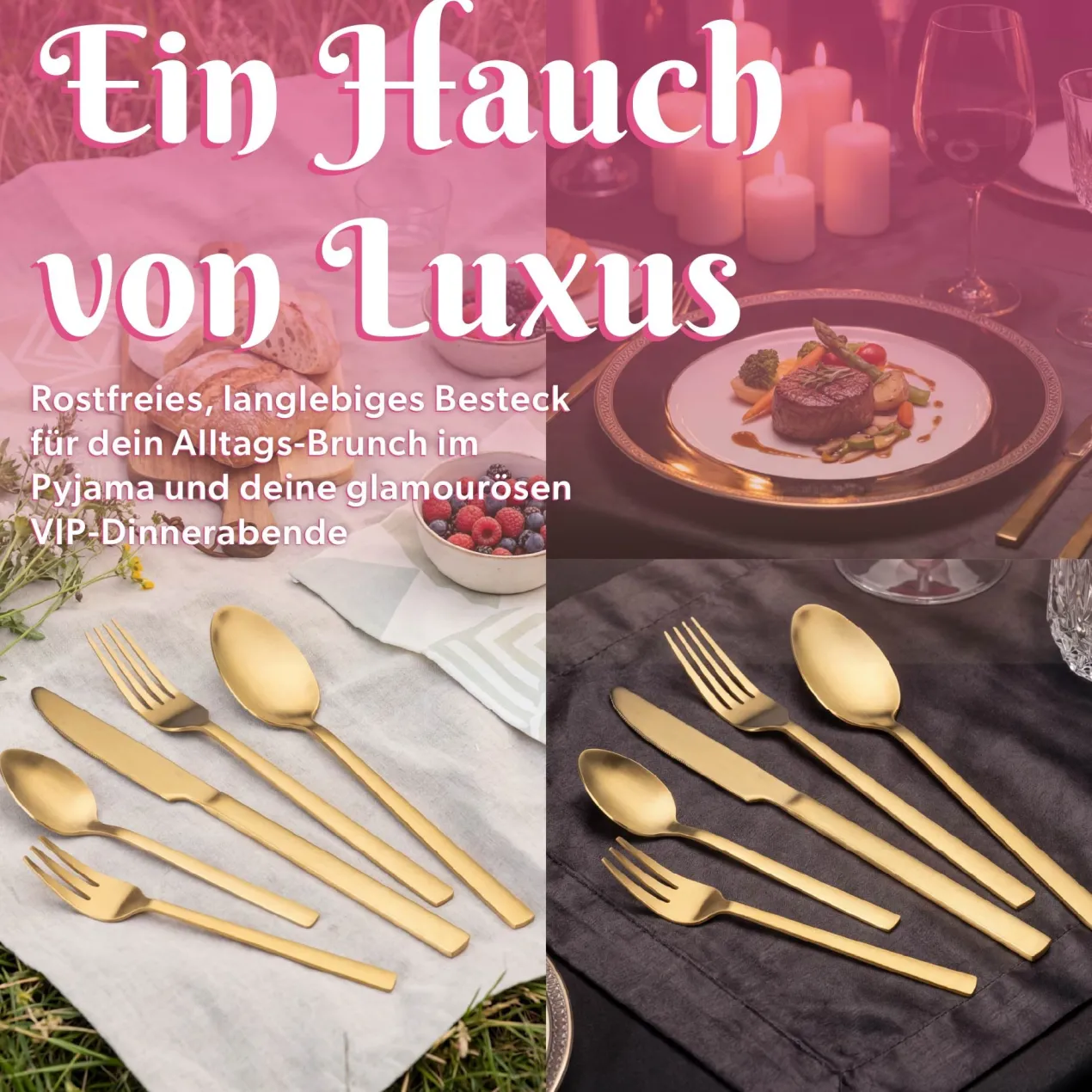 Besteck-Set Gold, 20-teilig