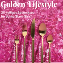 Besteck-Set Gold, 20-teilig