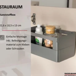Box 22,6x10,5x13 cm, Kunststoff, Anthrazit