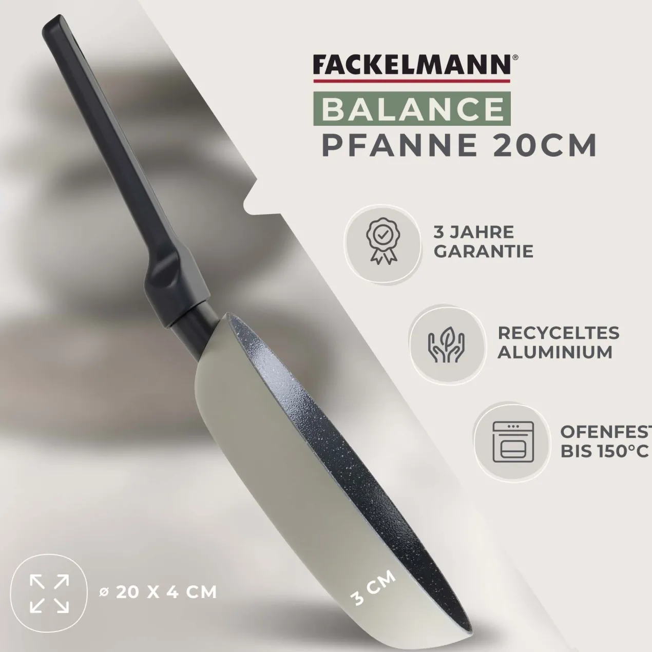 Bratpfanne Balance, Keramik, antihaft, Ø20cm