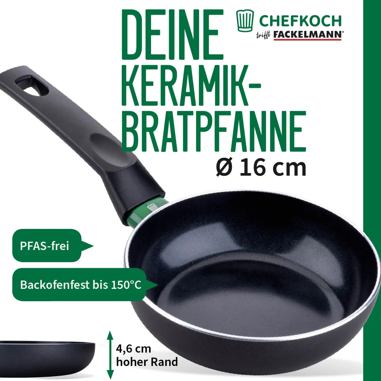 Bratpfanne Bielefeld, Keramik, antihaft, Ø16cm