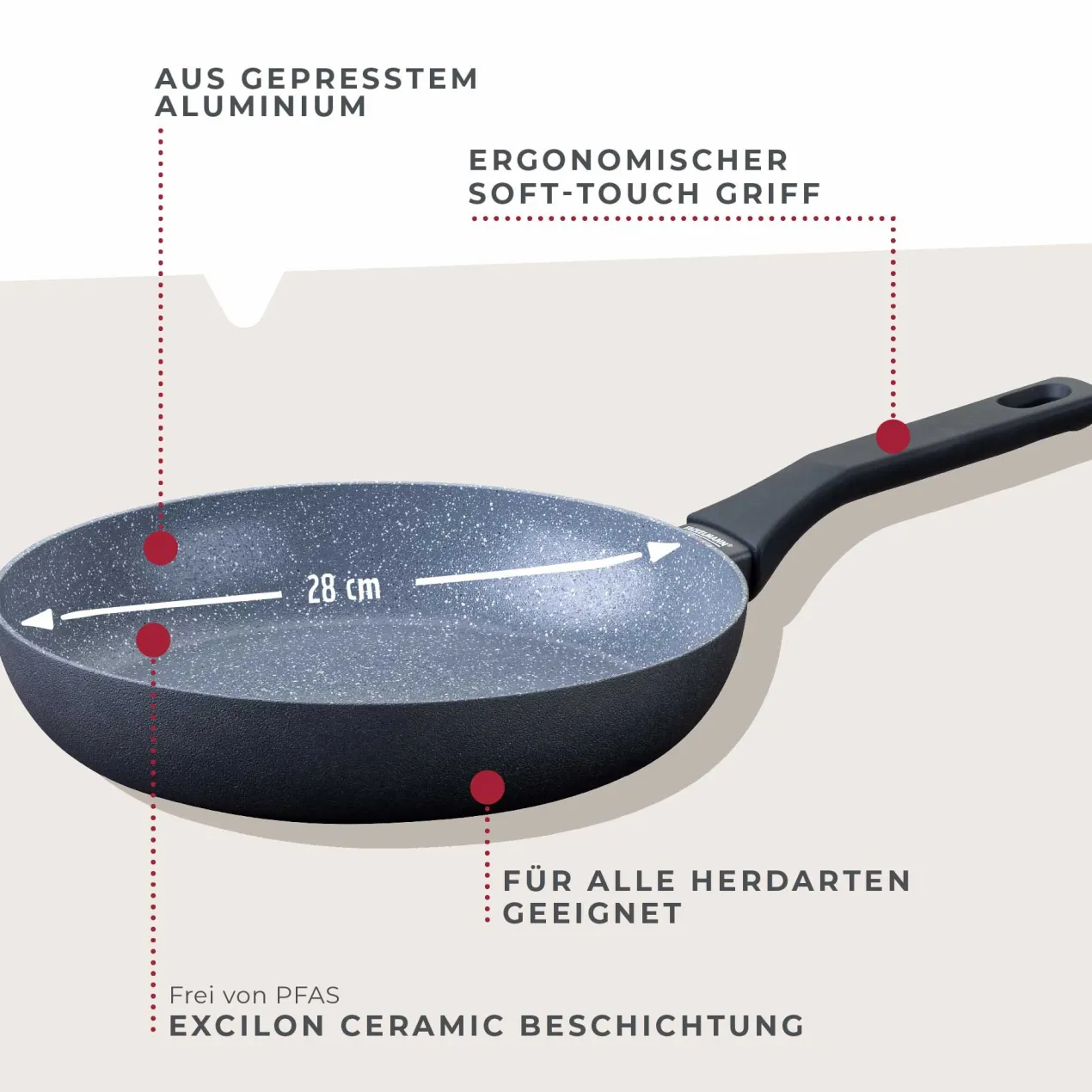 Bratpfanne Cosmo, antihaft, Ø28cm