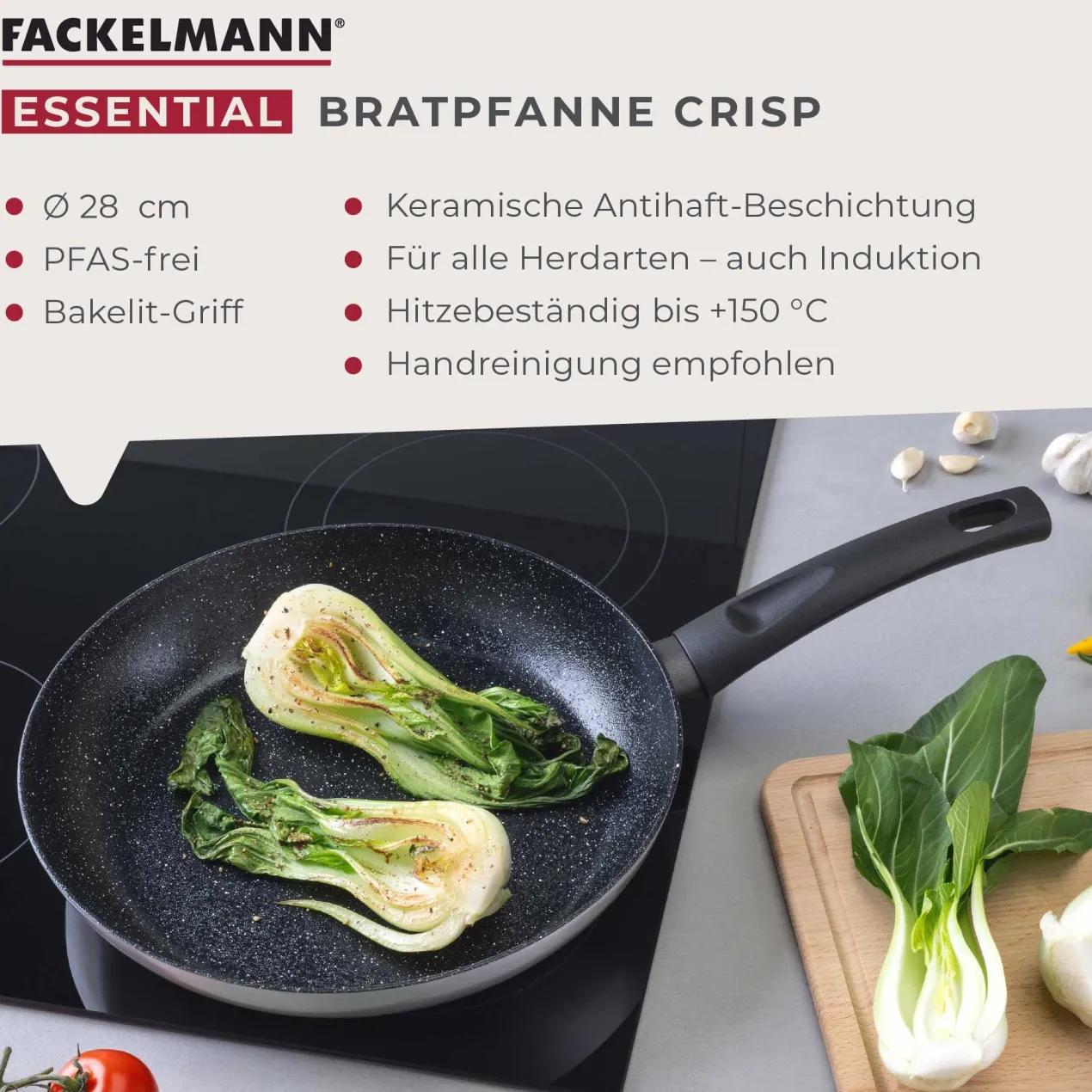 Bratpfanne Crisp, Keramik, antihaft, Ø28cm