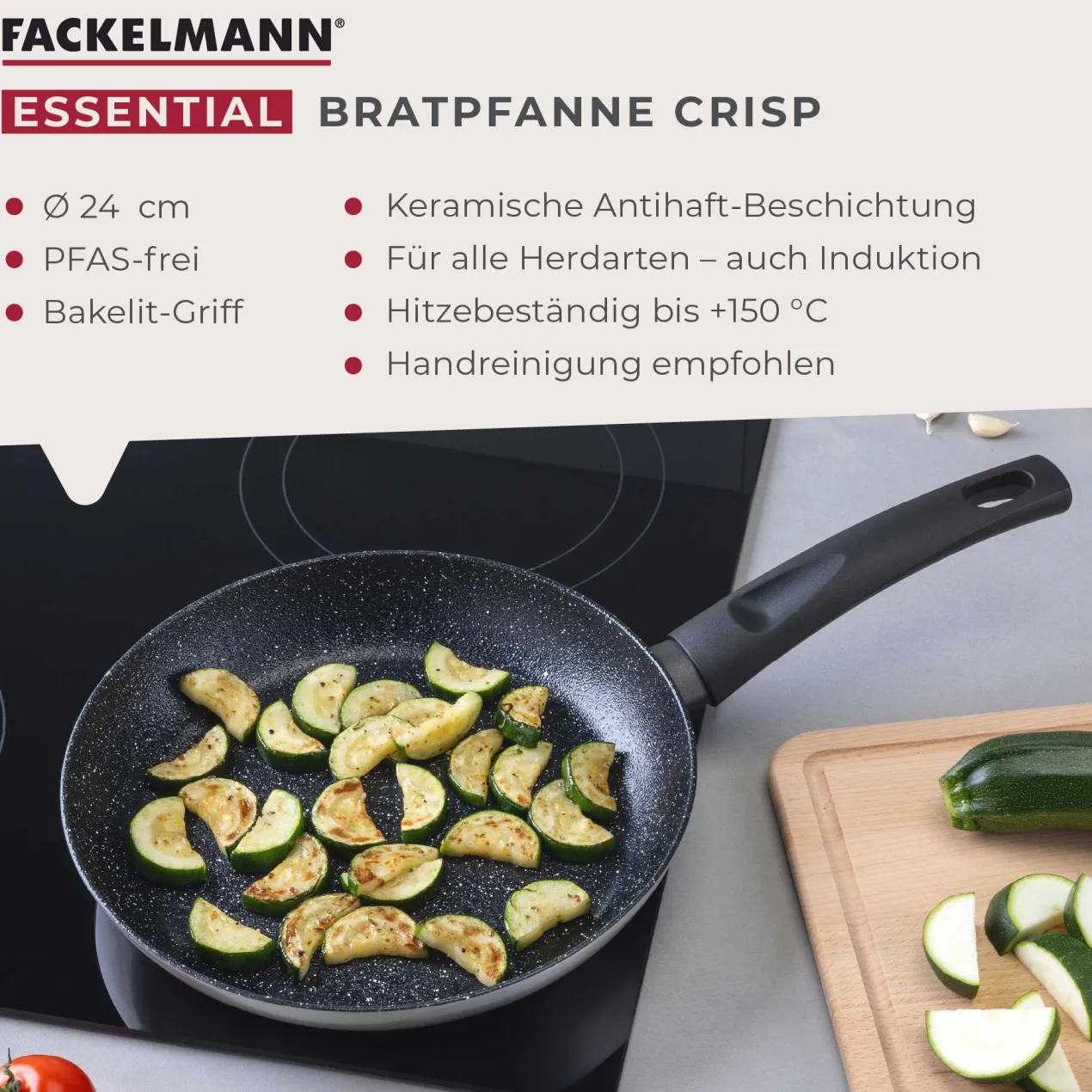 Bratpfanne Crisp, Keramik, antihaft, Ø24cm