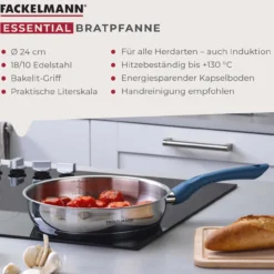 Bratpfanne Essential, Ø24cm, Edelstahl, blau