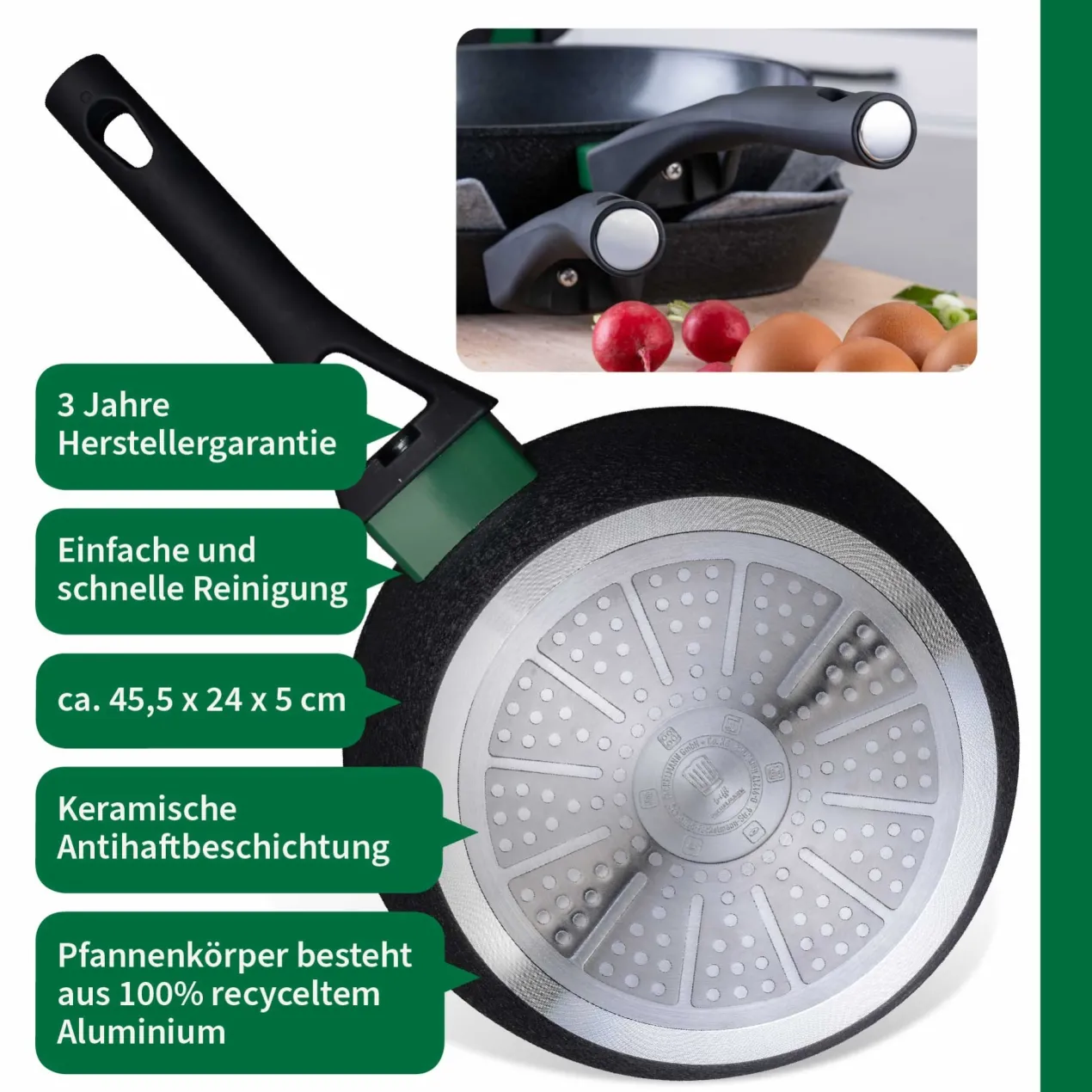 Bratpfanne Hamburg, keramische Antihaft-Beschichtung, Ø24cm