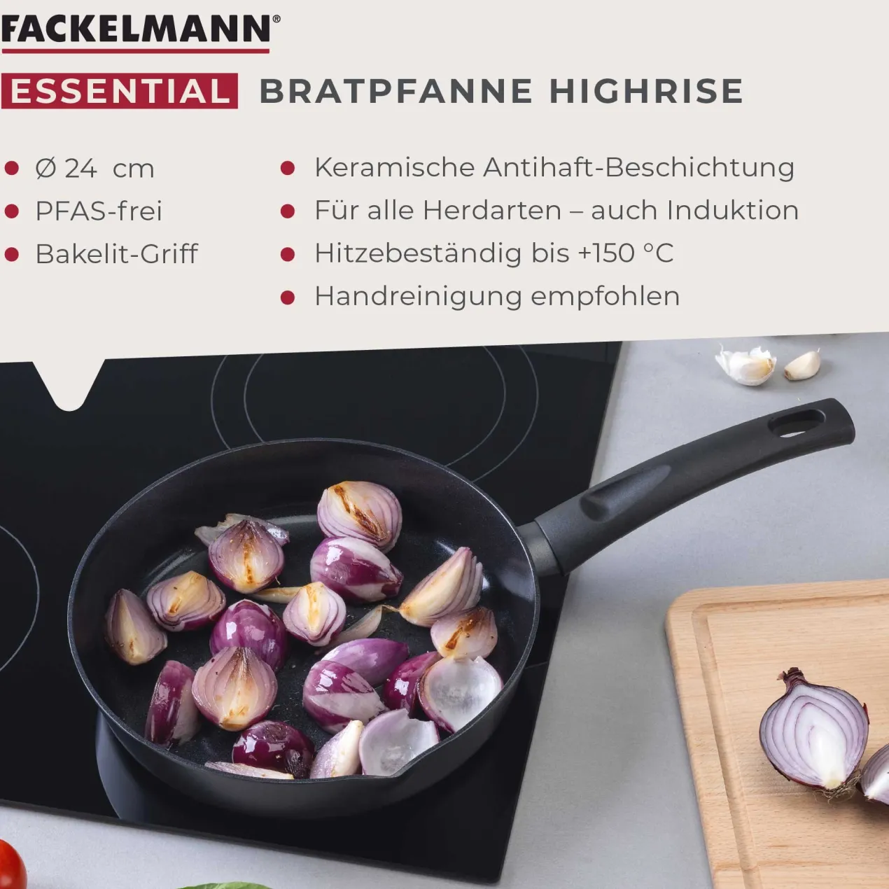 Bratpfanne Highrise, Keramik, antihaft, Ø24cm
