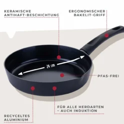 Bratpfanne Highrise, Keramik, antihaft, Ø24cm