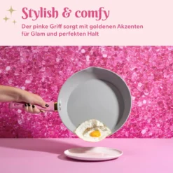Bratpfanne, Keramik, antihaft, pink, Ø28cm