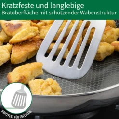 Bratpfanne Kiel, Edelstahl, antihaft, Wabenboden, Ø24cm