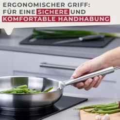 Bratpfanne Ovalgriff, Ø24cm, Edelstahl