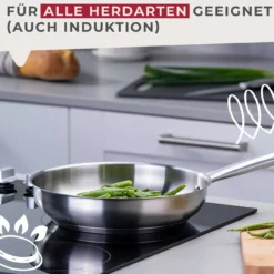 Bratpfanne Ovalgriff, Ø24cm, Edelstahl