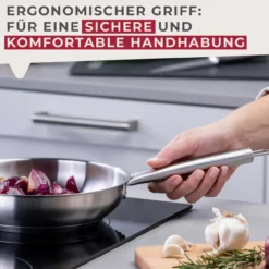 Bratpfanne Ovalgriff, Ø20cm, Edelstahl