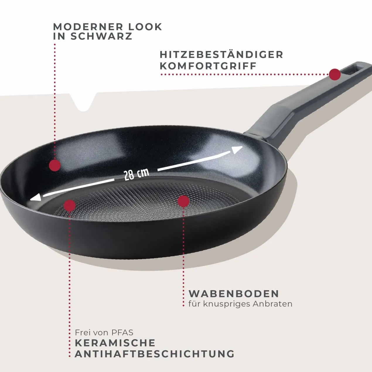 Bratpfanne Statement, Keramik, antihaft, Ø28cm – 20% Rabatt mit Code: COOK20