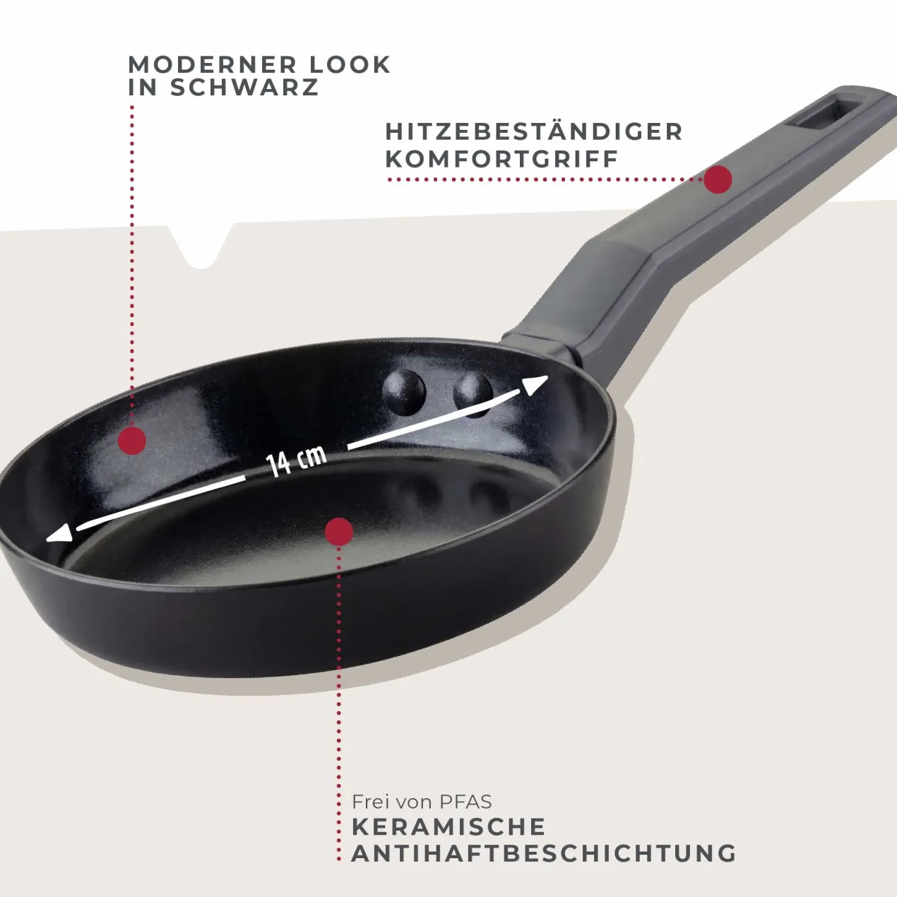 Bratpfanne Statement, Keramik, antihaft, Ø14cm – 20% Rabatt mit Code: COOK20