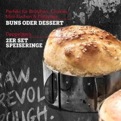 Burger- und Dessertringe, 2 St., Edelstahl, verstellbar