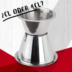 Cocktail Messbecher, Edelstahl, silber