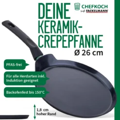Crêpepfanne Bielefeld, Keramik, antihaft, Ø26cm