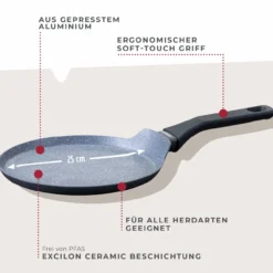 Crêpepfanne Cosmo, Keramik, antihaft, Ø25cm