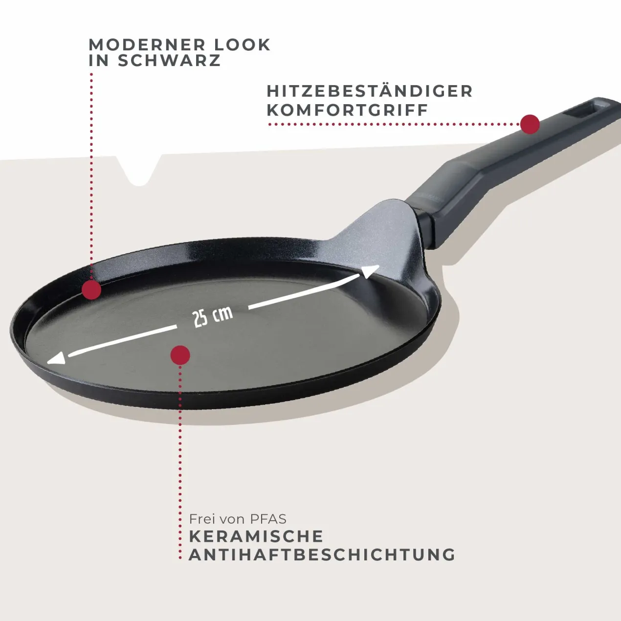 Crêpepfanne Statement, Keramik, antihaft, Ø25cm – 20% Rabatt mit Code: COOK20