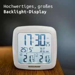 Digital Thermometer mit Funkuhr, 2-teilig