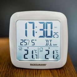 Digital Thermometer mit Funkuhr, 2-teilig