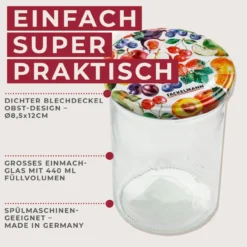 Einmachglas Beerendekor, 440ml