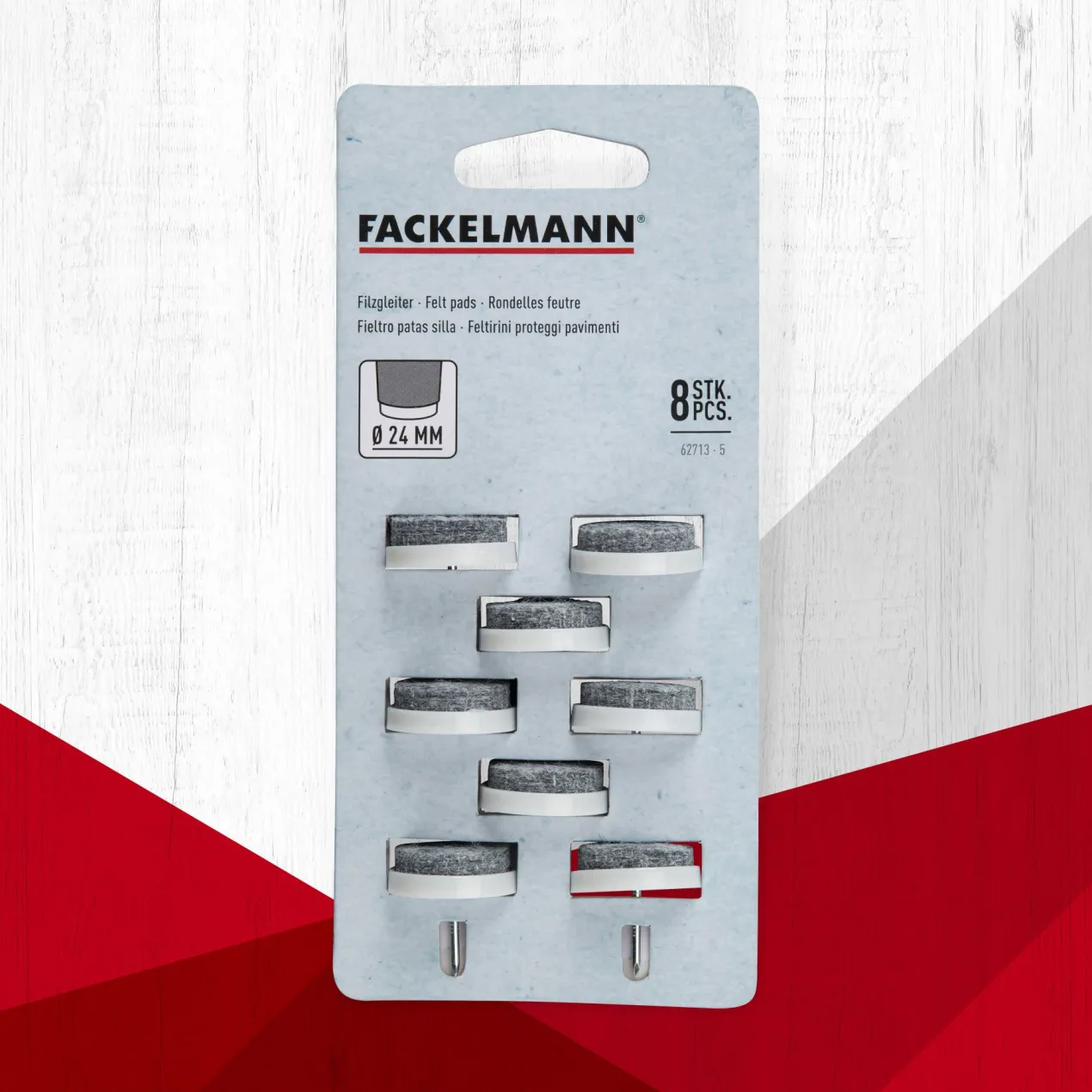 Filzgleiter mit Nagel, Ø24mm, 8 Stück