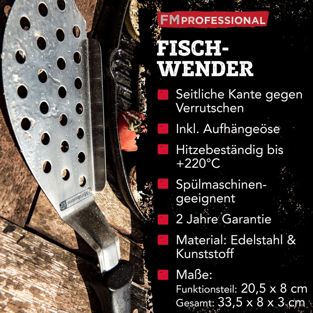 Fischwender, 33cm, Edelstahl