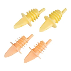 Flaschen-Ausgießer, 4 Stück, gelb/orange