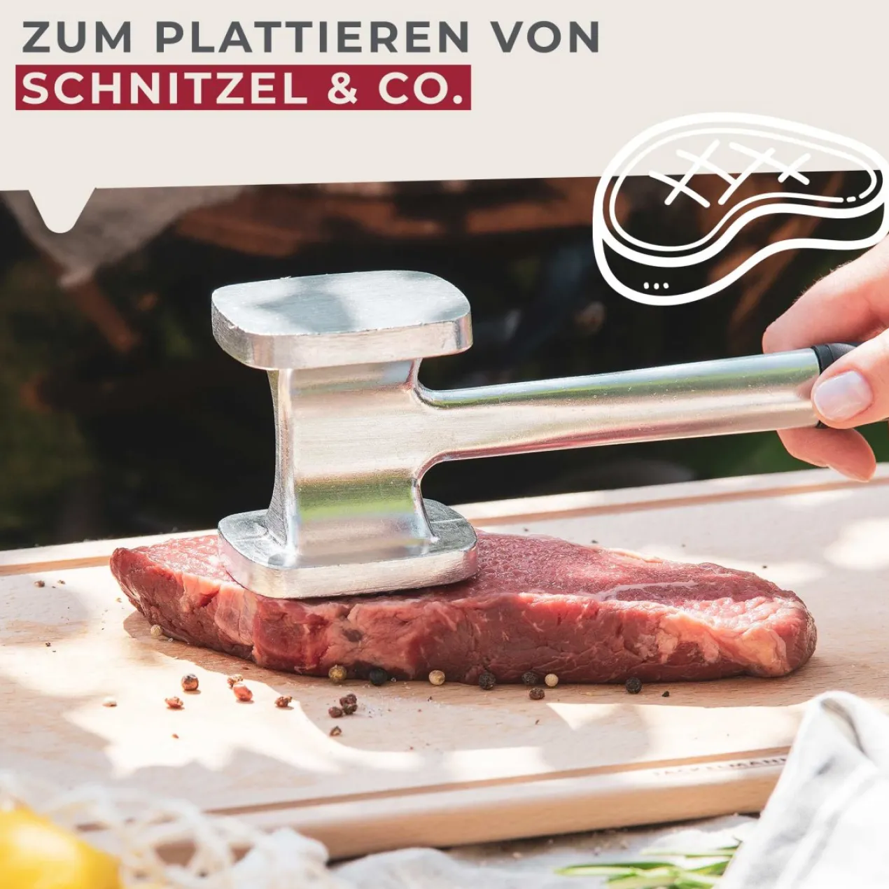 Fleischklopfer, 28cm