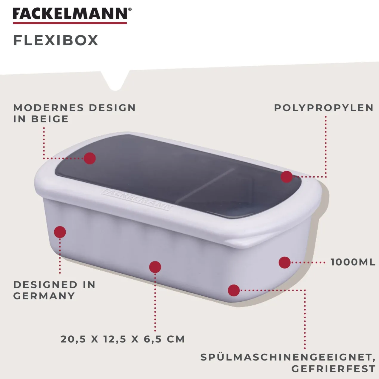 Flexibox Be The Move, beige, 1000ml, 3-tlg.