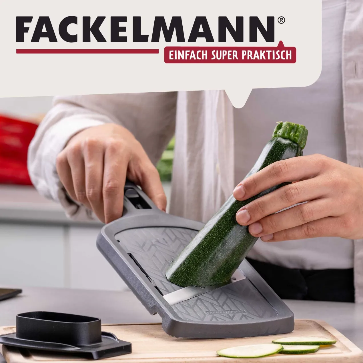 Gemüsehobel mit Restehalter Statement, grau