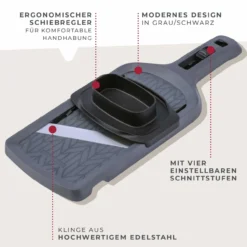 Gemüsehobel mit Restehalter Statement, grau