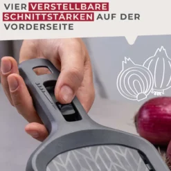 Gemüsehobel mit Restehalter Statement, grau