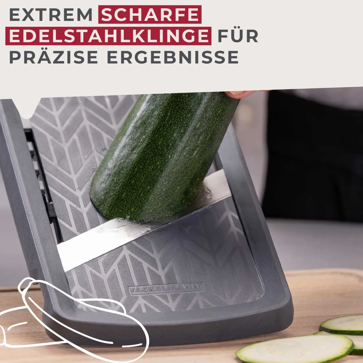 Gemüsehobel mit Restehalter Statement, grau