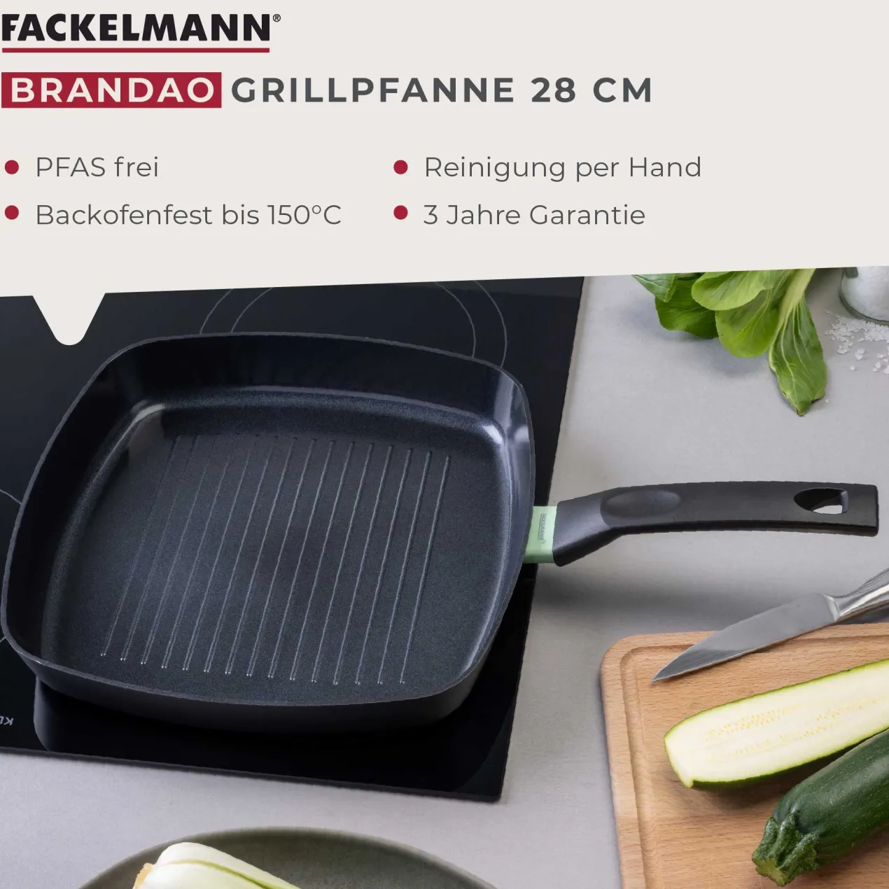 Grillpfanne Brandao, Keramik, antihaft, Ø28cm
