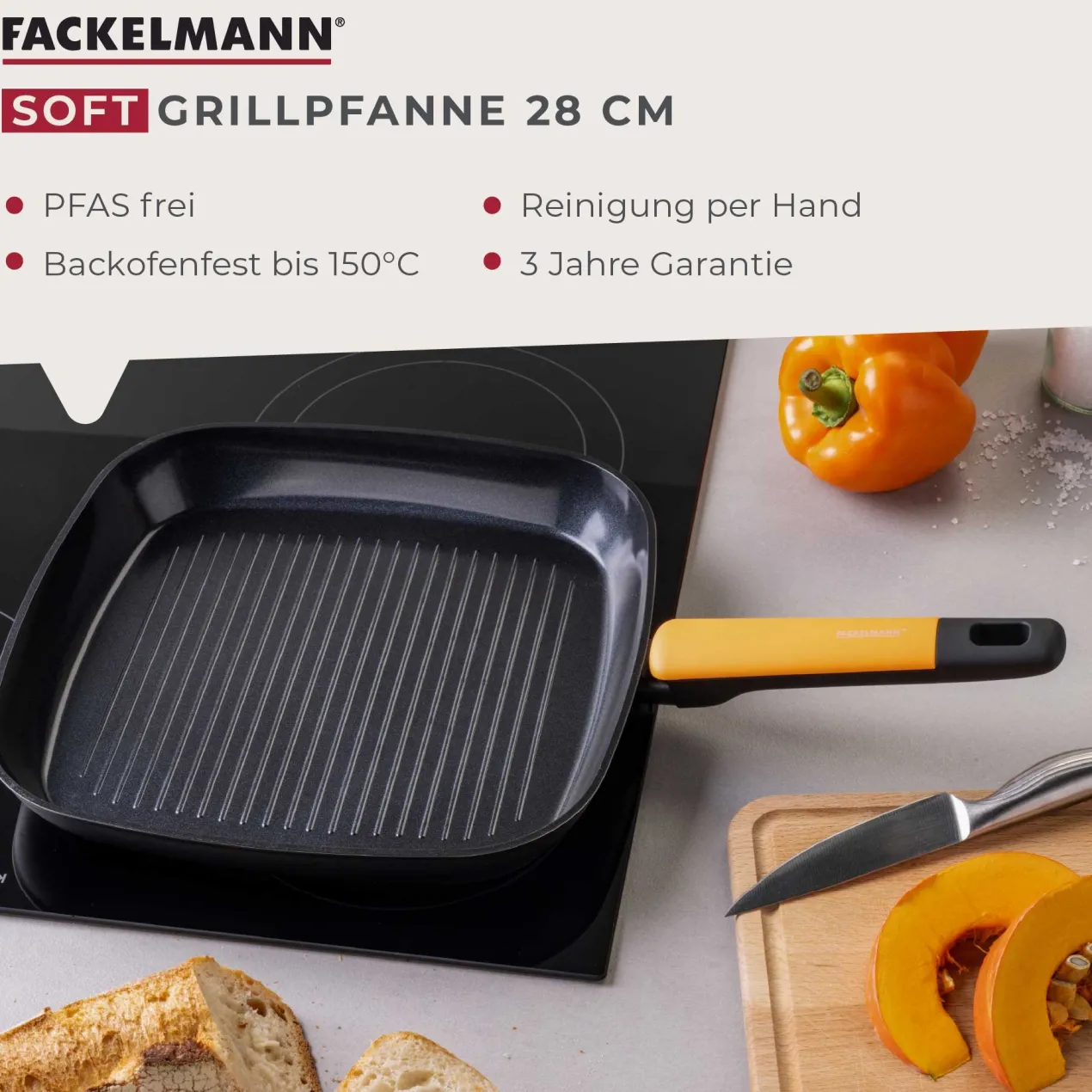 Grillpfanne Soft Collection, Keramik, antihaft, Ø28cm