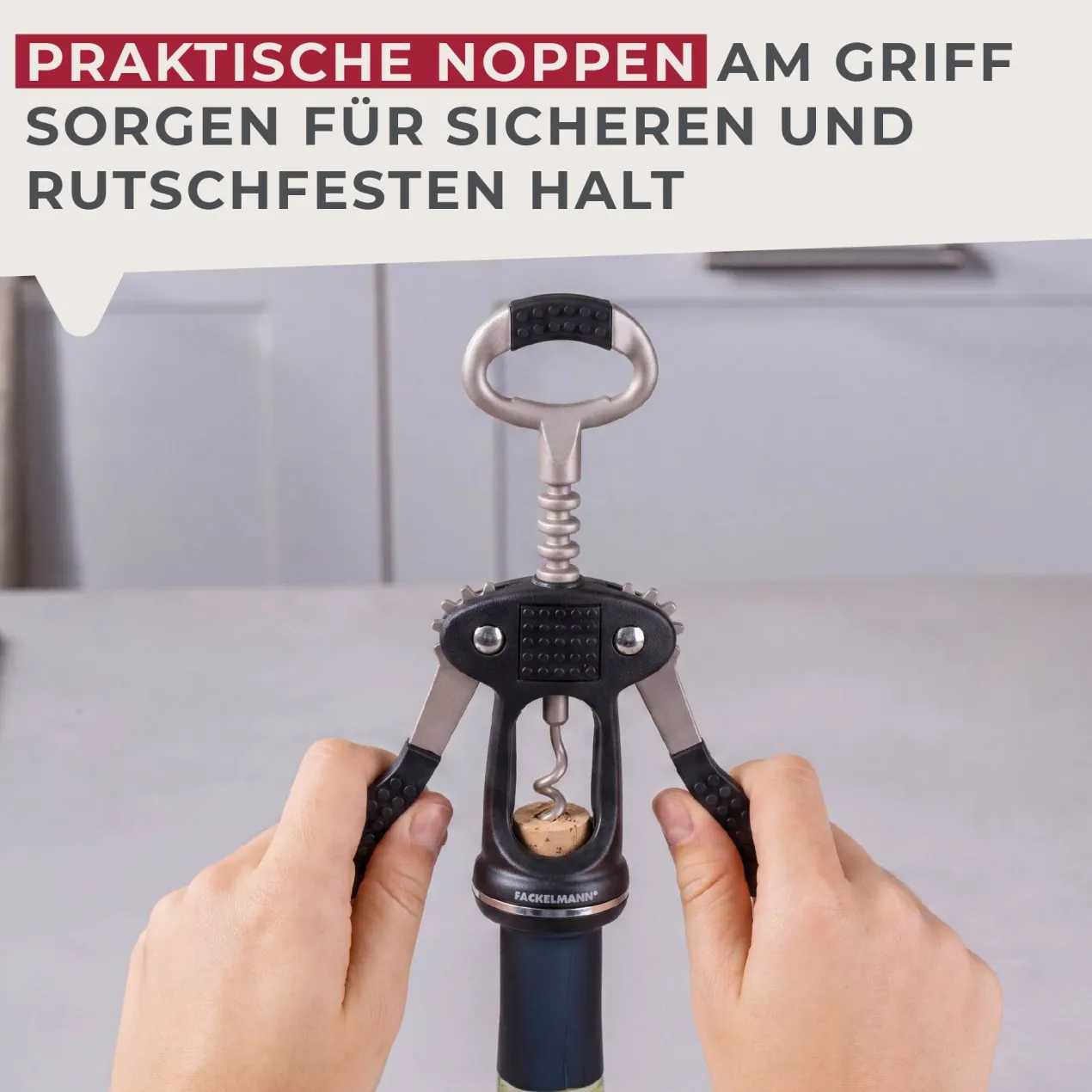 Hebelkorkenzieher mit Flaschenöffner