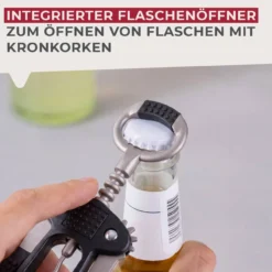 Hebelkorkenzieher mit Flaschenöffner