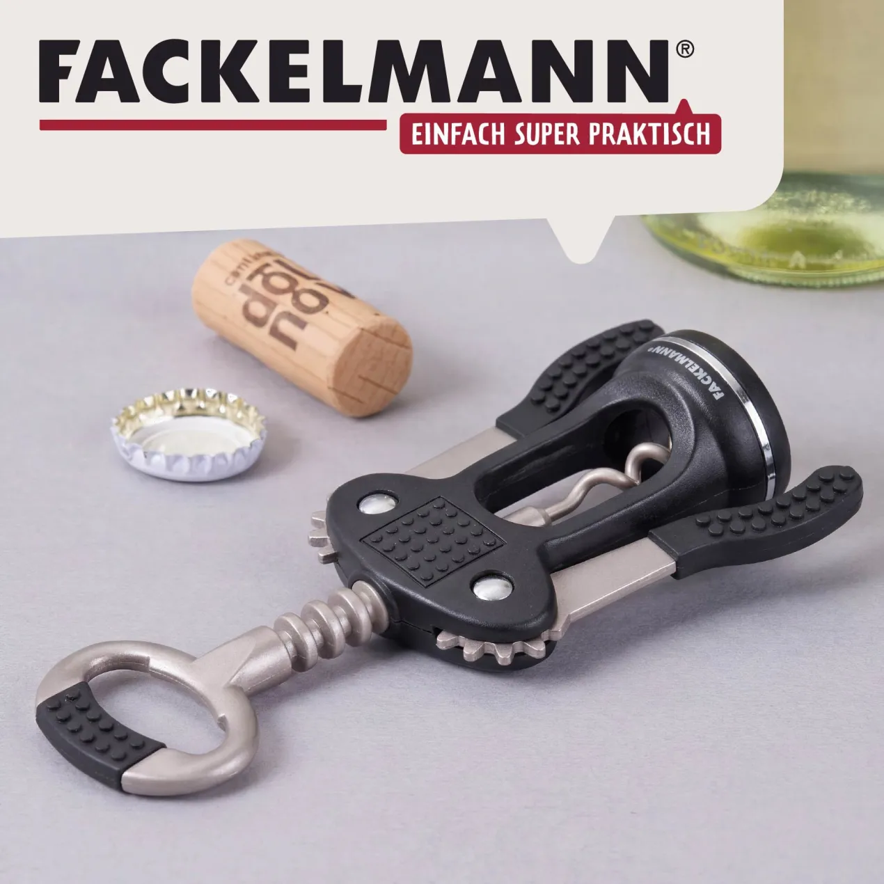 Hebelkorkenzieher mit Flaschenöffner