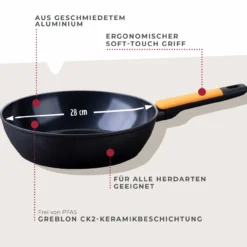 Hochrandpfanne Soft Collection, Keramik, antihaft, Ø28cm