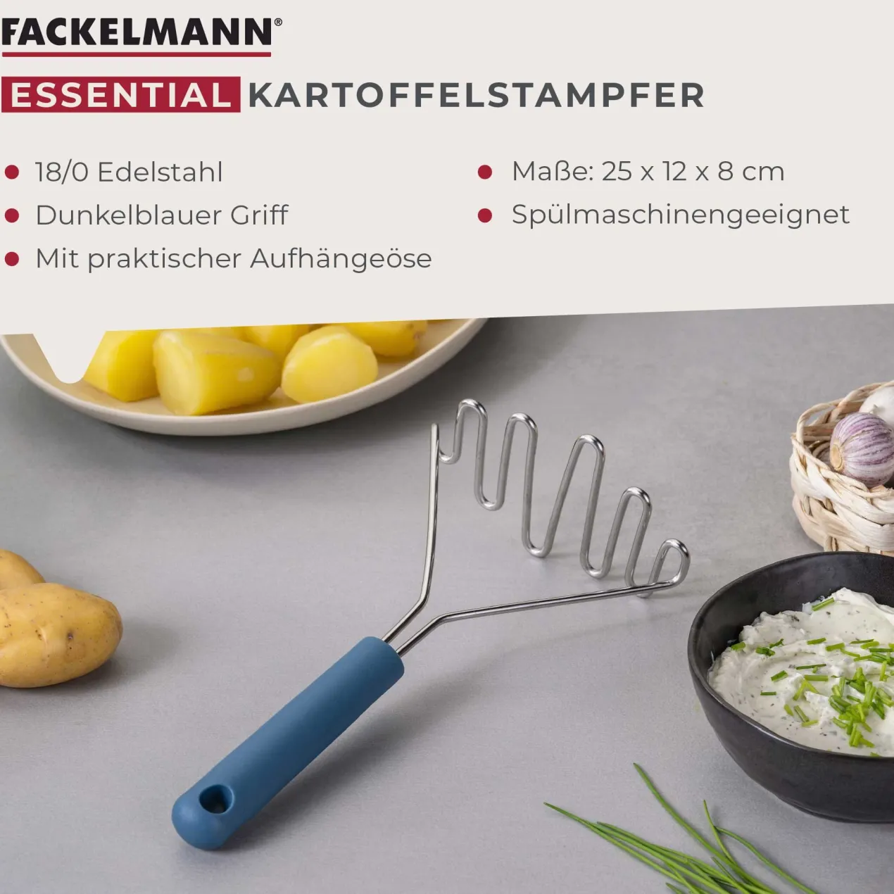 Kartoffelstampfer Essential, blau