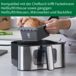 Kastenform für Heißluftfritteuse, 17×13×7,5cm, 500g Füllmenge