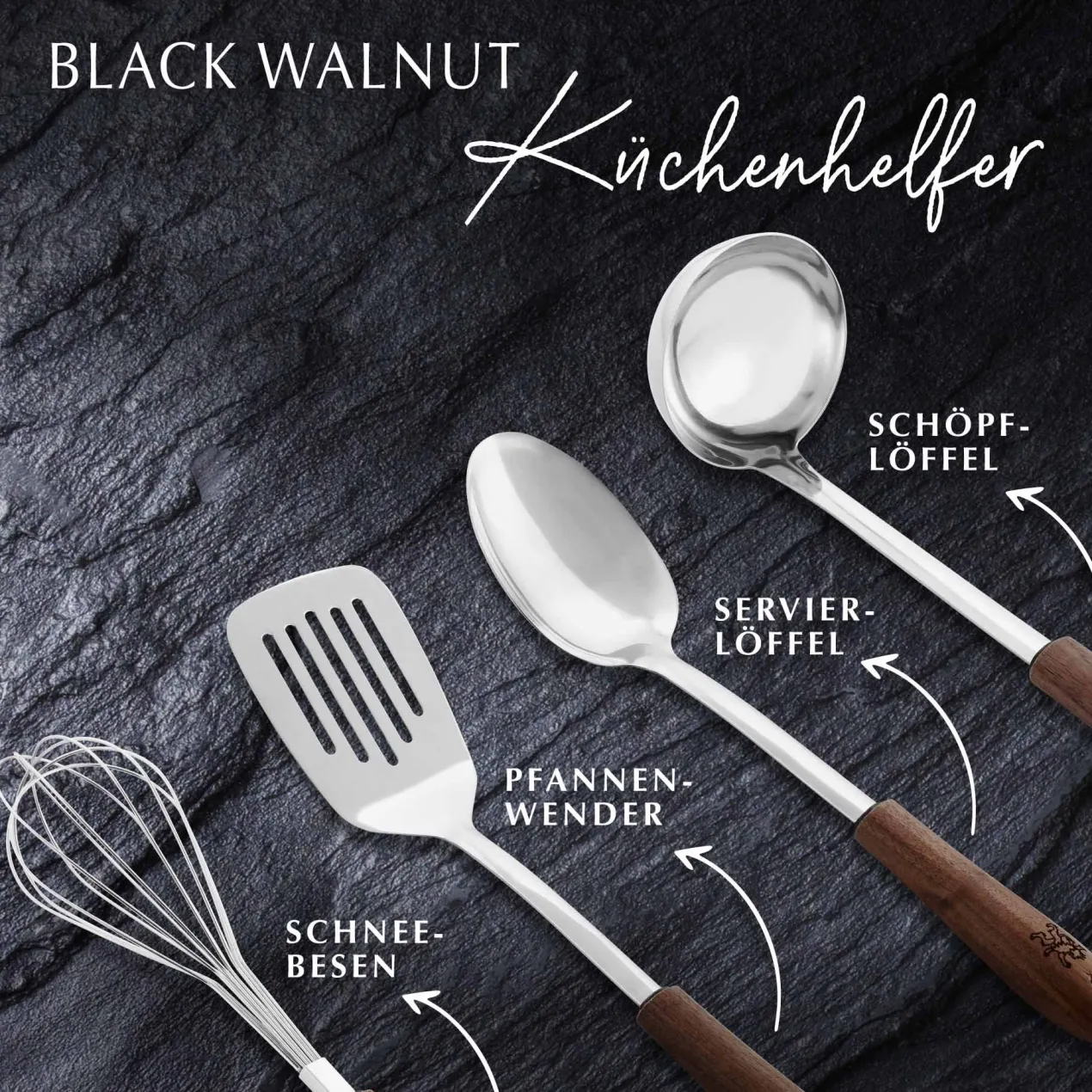 Küchenhelfer-Set "Black Walnut", 4-teilig